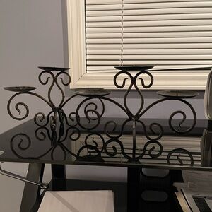 Elegant Black Metal Candle Holder